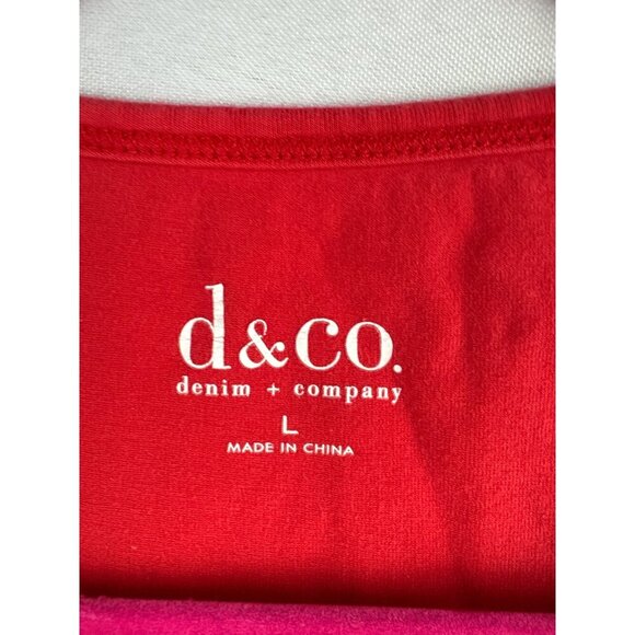 D&Co. Red Sleeveless Tank Top L Cotton/Spandex Blend Made In China - Picture 3 of 4